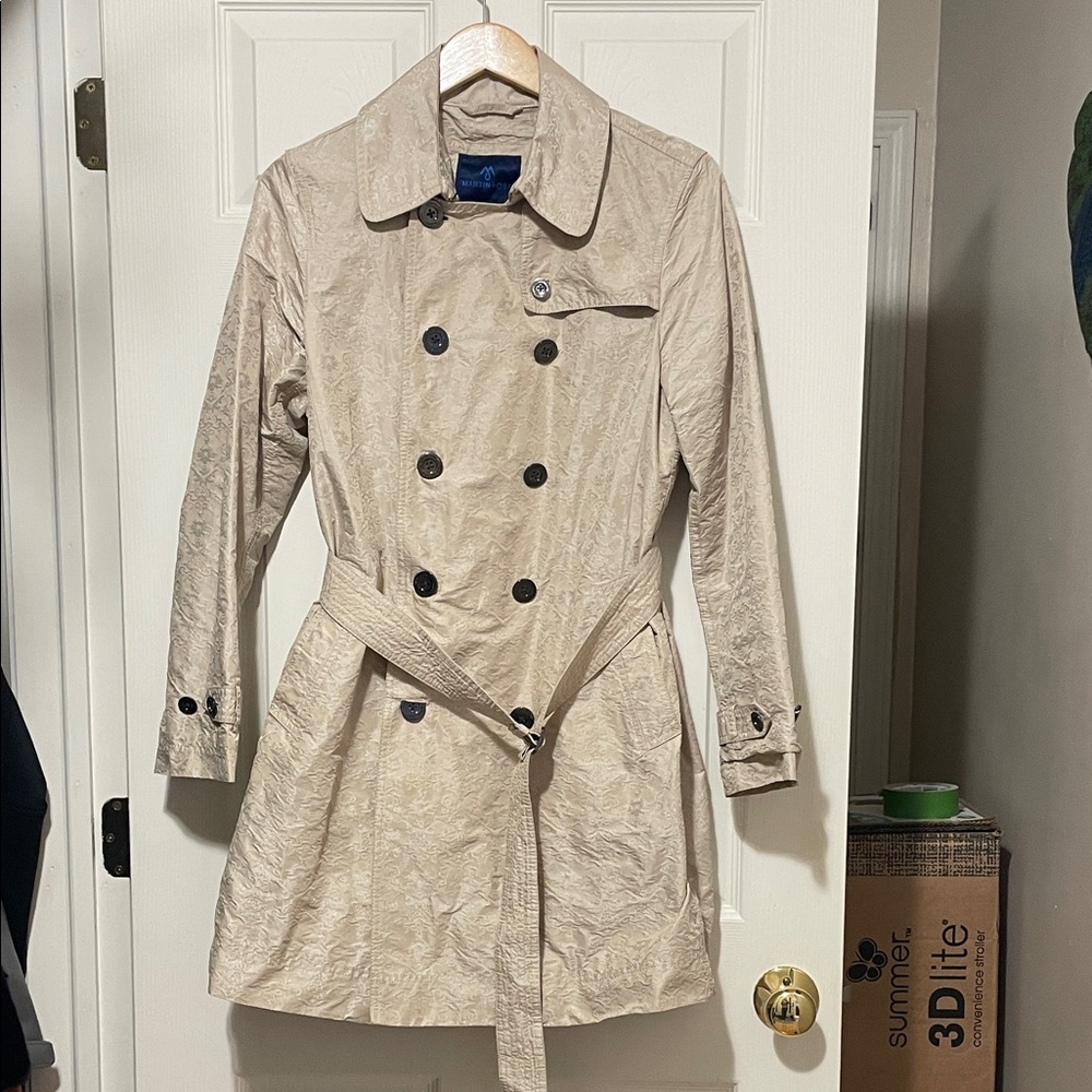Martin + Osa Beige Double-Breasted Trench Coat